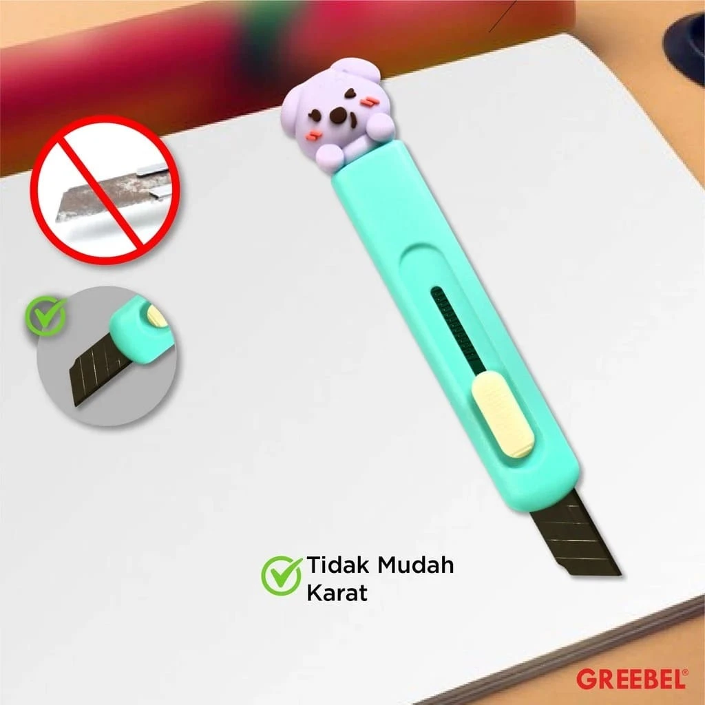 Cutter Greebel Mini MC-1007 / Pisau Pemotong Ukuran Mini / Kater Karakter Lucu